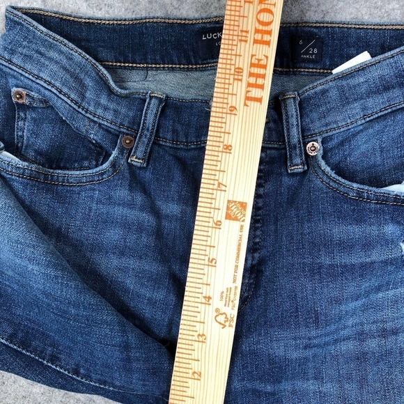 Lucky Brand Skinny Jeans Womens 6/28 Ava Mid Rise Ankle Distressed Stretchy Blue - Picture 10 of 12